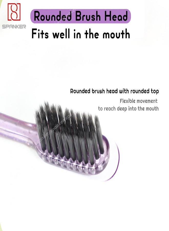 Spanker Pack of 4 Rounded Head 0.15mm Soft Bristle Toothbrush for Dextereous Cleaning Receding Gums for Good Cleaning Effect - Image 2
